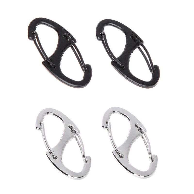 Set 2 móc khóa carabiner hình số 8 nhỏ gọn đa năng dễ mang theo cho hoạt động ngoài trời
