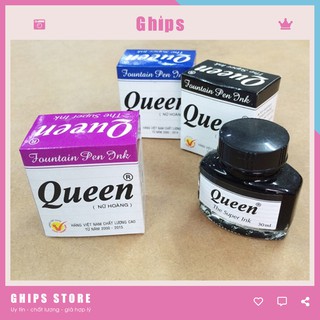 Mực viết máy queen 30ml - mực viết học sinh