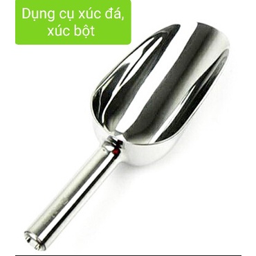 Dụng cụ xúc đá inox,muỗng xúc gạo, múc bột size trung bình, muỗng múc sữa