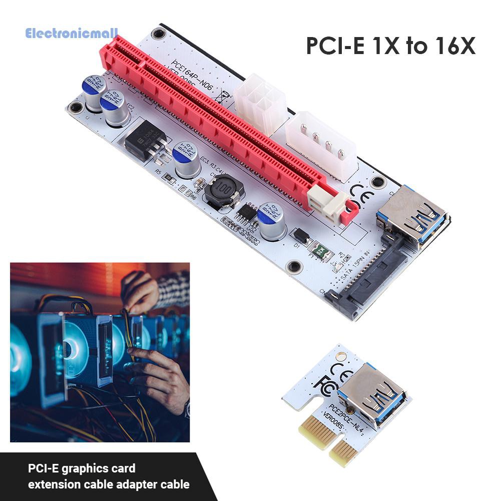 Card Mở Rộng Pci-E Gpu 1x Sang 16x Cho Btc Miner Điện Tửmall01