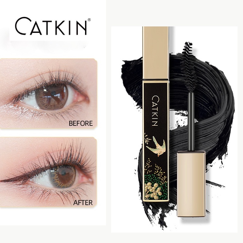 Mascara Catkin uốn cong lông mi chống thấm nước thời trang màu đen 7.8g
