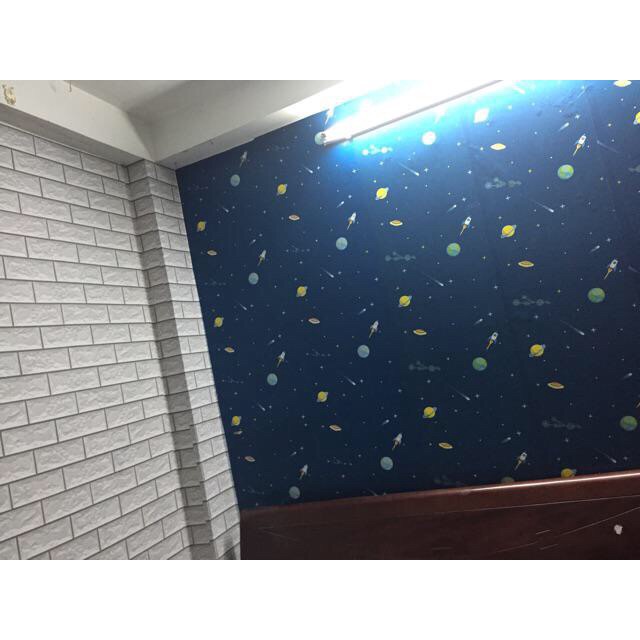 10m Giấy dán tường (decal cuộn) GẠCH TRẮNG có keo sẵn bóc dán đơn giản