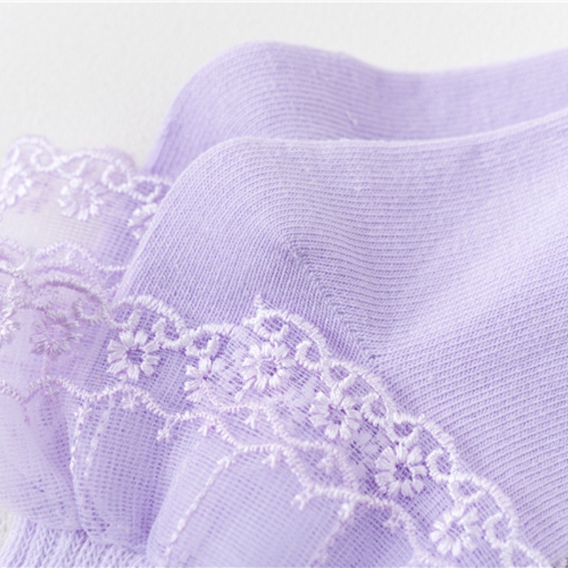 Tất cotton Phối Ren Màu Sắc Xinh Xắn Cho Bé Gái