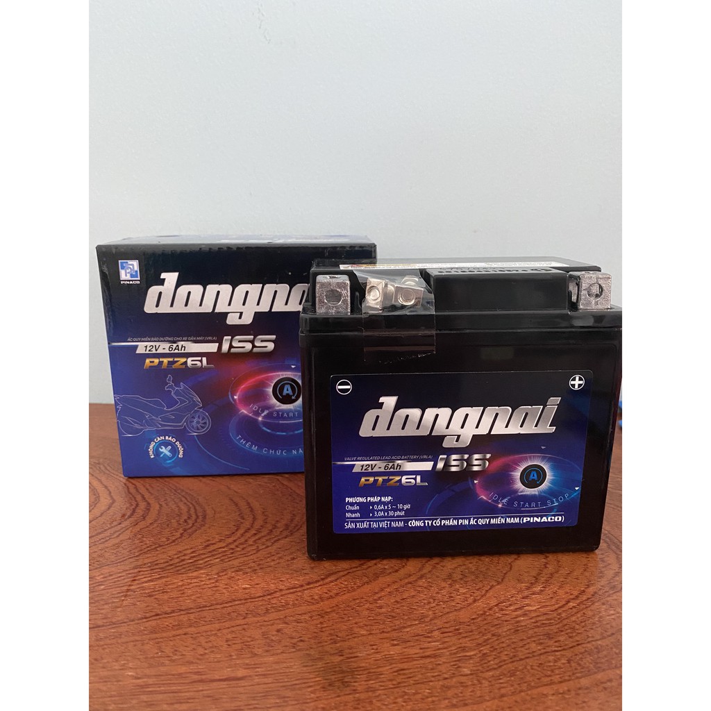 Bình ắc quy 12V Đồng Nai PTZ6L, 12V - 6Ah dùng cho các dòng xe SH Mode, AB 125, Lead 125, SH Việt ...