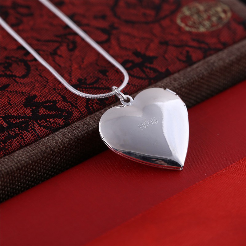 Dây chuyền bạc mặt trái tim có ảnh, món quà sinh nhật, valentine