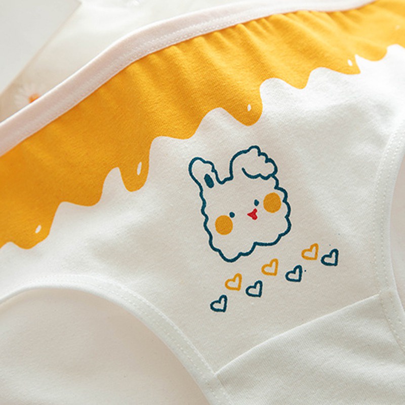 Quần lót cotton lưng vừa in họa tiết thỏ dễ thương phong cách Nhật Hàn dành cho nữ