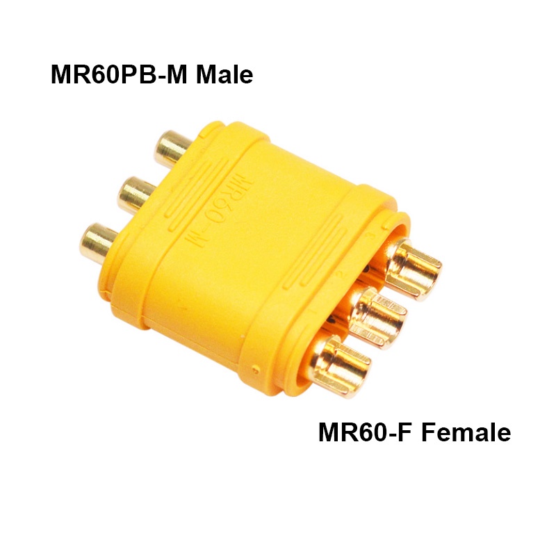 Set 5 Cặp Đầu Nối Chữ T MR60PB Male MR60 Female 3 Core Mạ Vàng Cho Máy Bay Điều Khiển Từ Xa
