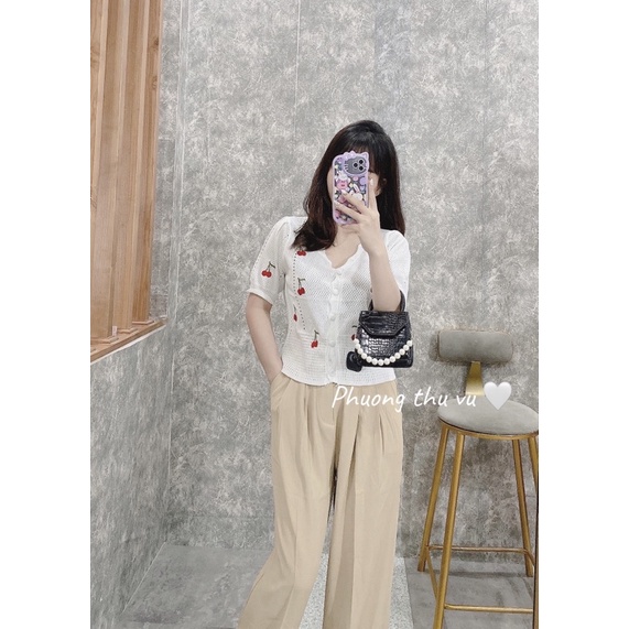 🍒 Áo len mongtoghi thêu chery phong cách vintage chất Loại 1