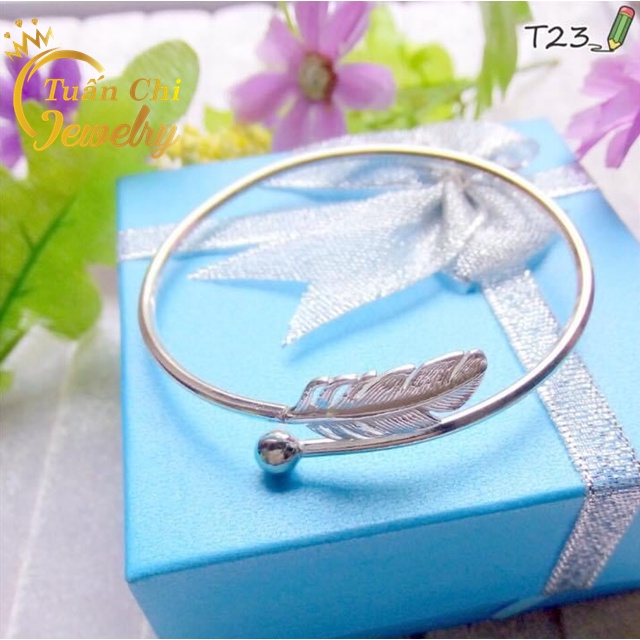 Vòng Tay Nữ ⚡BẠC ĐẸP⚡ Lắc Tay Bạc Nữ Hình Lông Vũ Nhẹ Nhàng, Nữ Tính