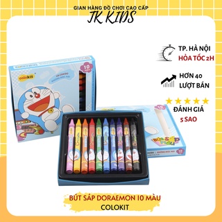 Bộ sáp màu cho bé Colokit CR C04 DO 10 màu mịn đẹp an toàn