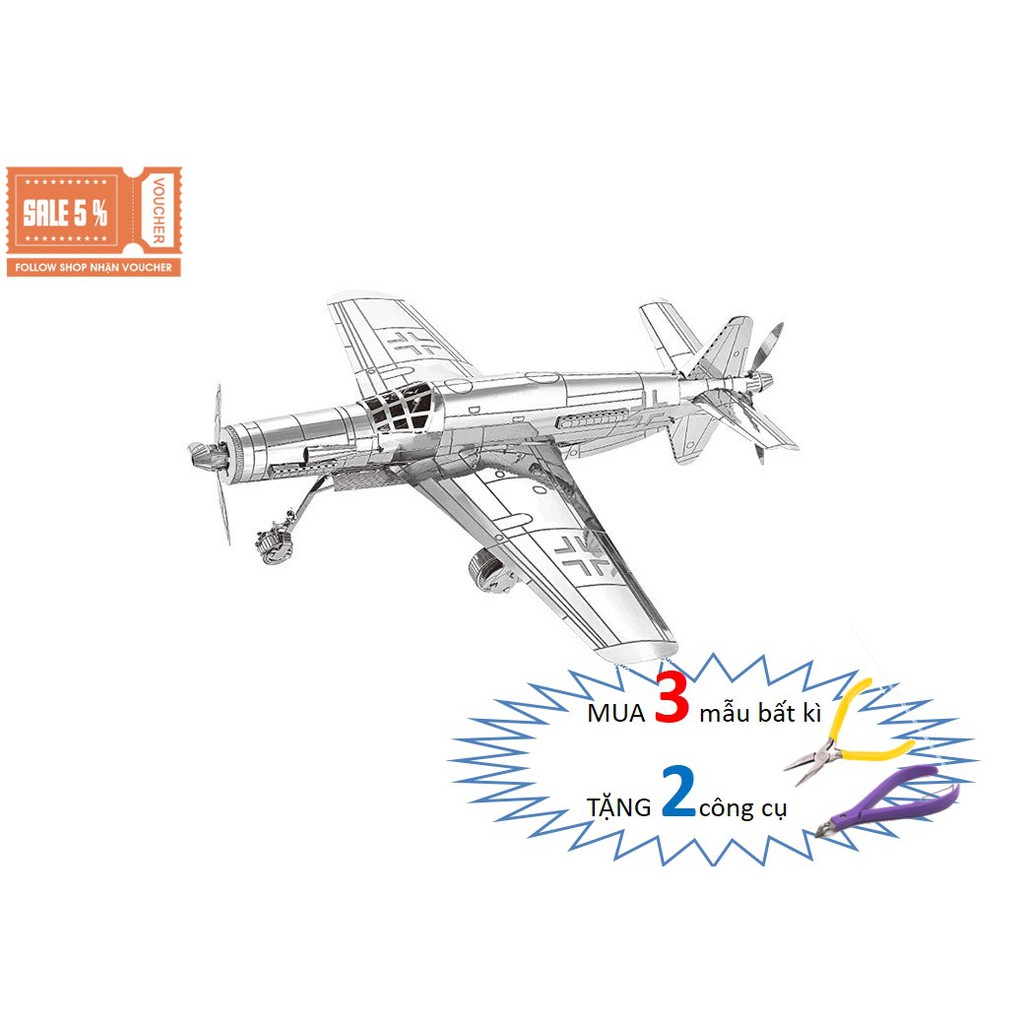 Mô Hình Lắp Ghép kim Loại 3D Máy bay tiêm kích Do-335 Pfeil - Đức