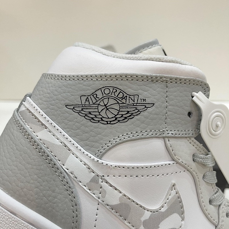 Giày JORDAN 1 MID GREY CAMO WHITE - Fullbox, giầy sneaker nam nữ xám trắng cao cổ
