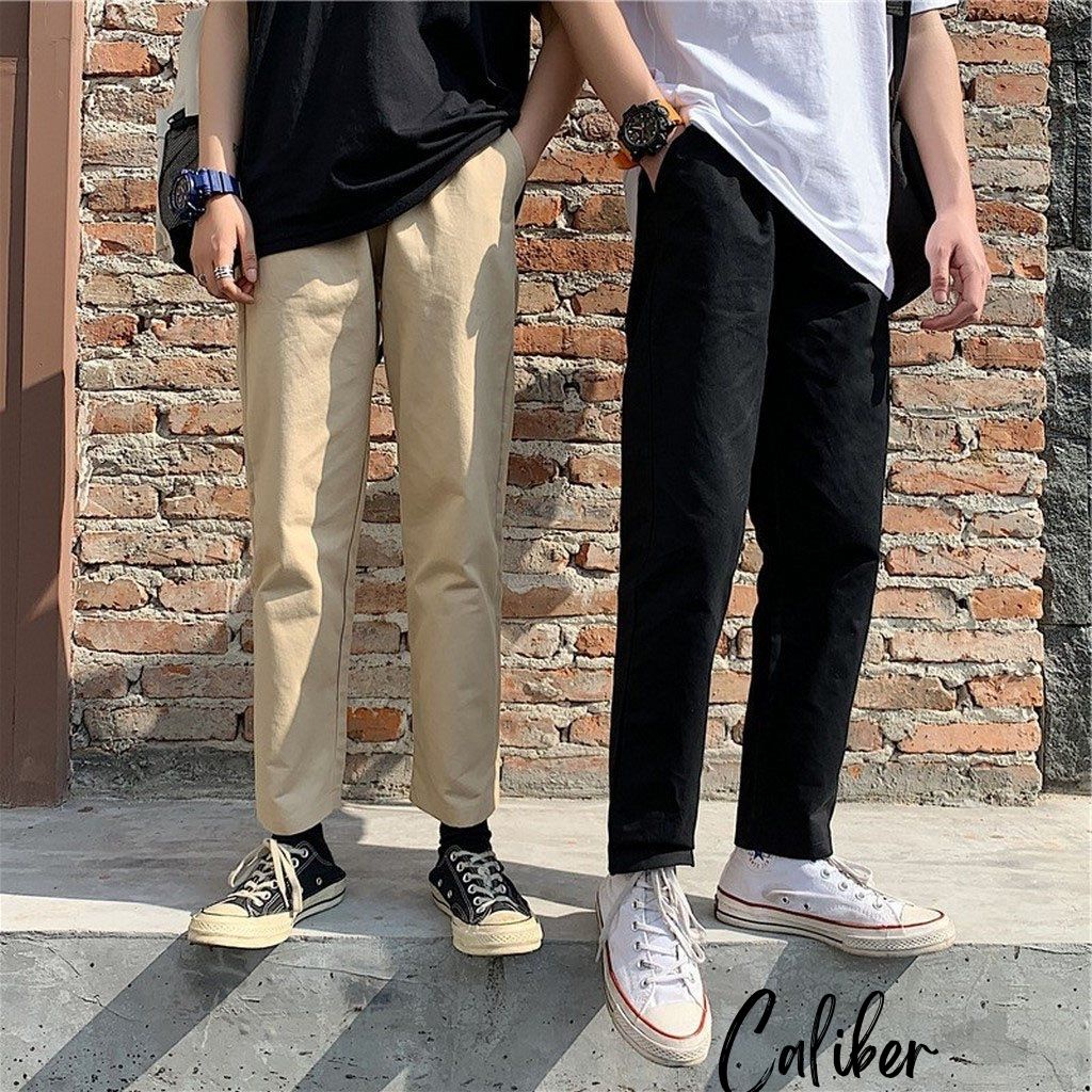 Quần Baggy Kaki Nam CALIBER hàn quốc Ống Suông Unisex - Kiểu quần nam kaki  CQD05