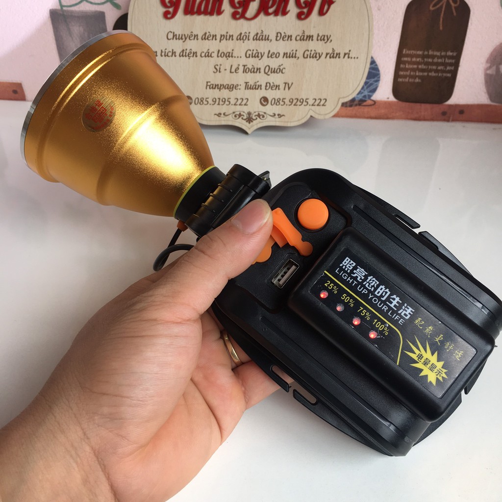 Đèn Đội Đầu Siêu Sáng  LS-1835, công suất 500w, Tích Hợp Cổng USB Hiển Thị Pin