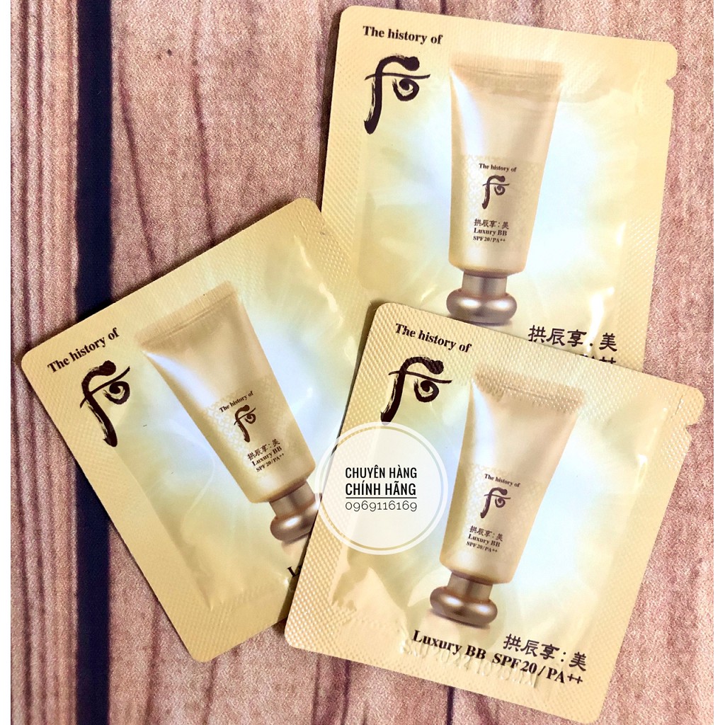 10 Gói Sample Kem Nền Cho Lớp Nền Trong Suốt Chuẩn Hàn Luxury BB Cream Whoo