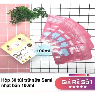 Hộp 30 Túi trữ sữa 100ml không BPA an toàn cho Bé SAMI (Công nghệ Nhật Bản)