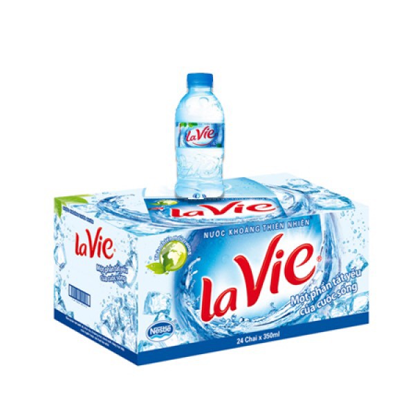 THÙNG 24 CHAI NƯỚC KHOÁNG LAVIE 350ml