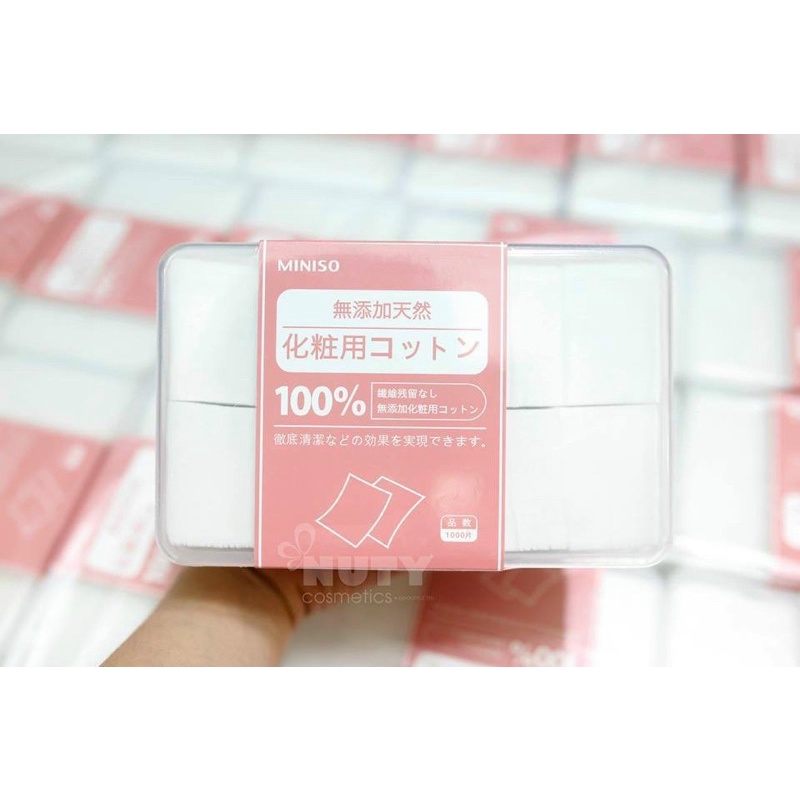 [HÀNG CÓ SẴN] Hộp 1000 miếng bông tẩy trang Miniso chất liệu 100% cotton mềm mại, không gây tổn thương da