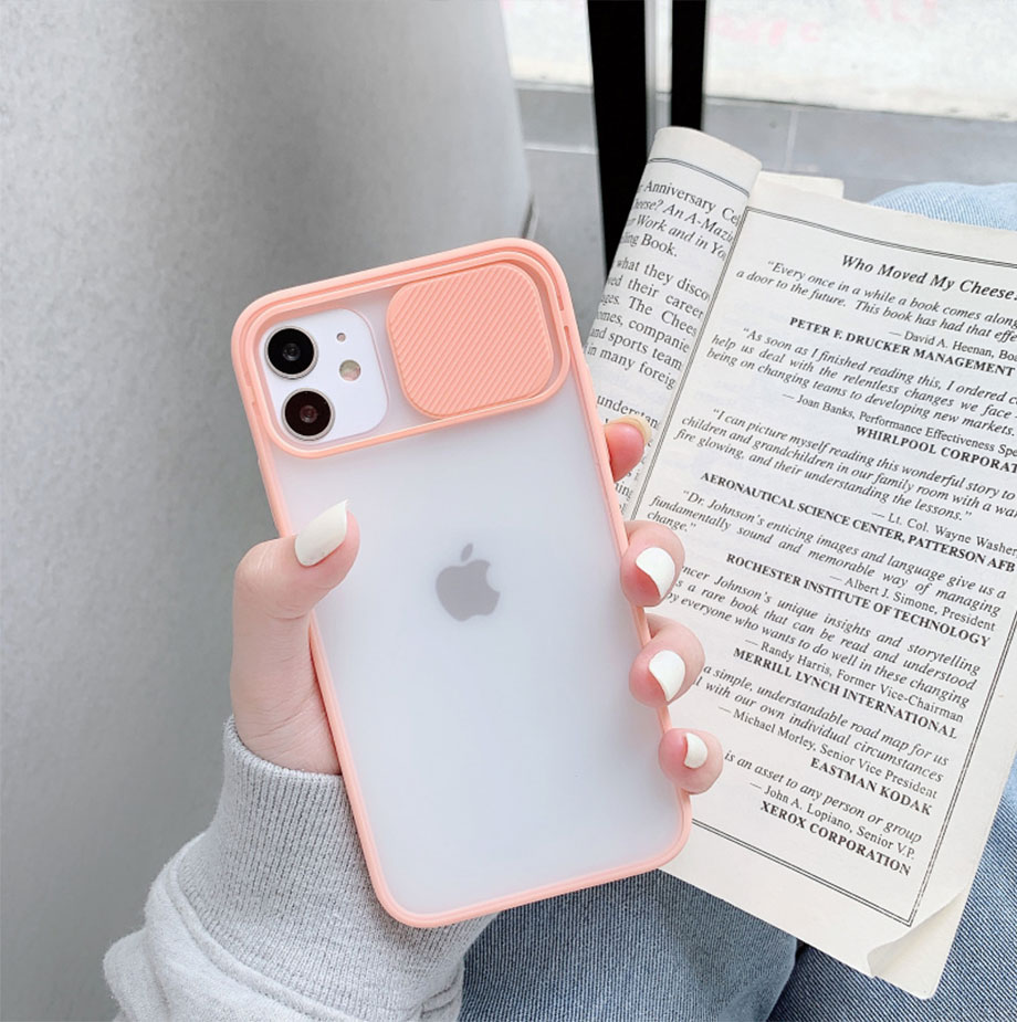 Slide Camera Lens Protection Phone Case For iPhone 6 6S 7 8 Plus XS Max XR 11 Pro Max SE2020 Color Candy Soft Cover Gift