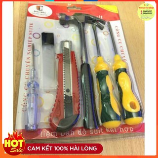 Bộ dụng cụ sửa chữa đa năng 6 món (Búa - Tua Vít - Dao dọc giấy)