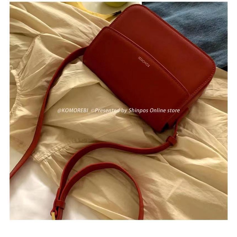 Túi Đeo Chéo Một Bên Vai Thiết Kế Cao Cấp Phong Cách Retro Nhật Hàn Màu Đỏ