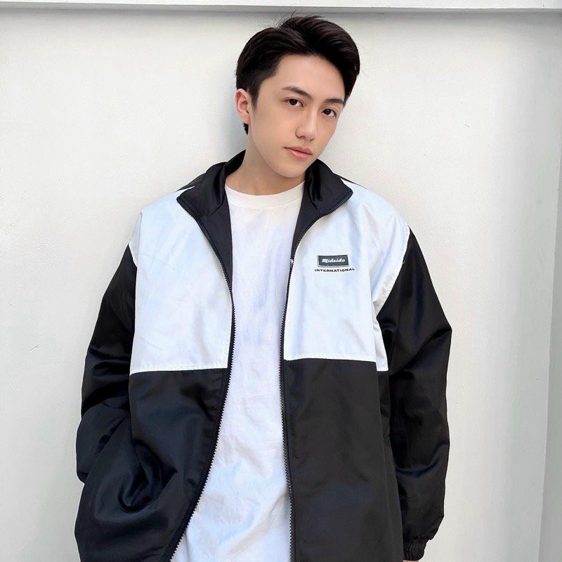 Áo Khoác Dù Nam Dây Khóa Kéo Hai Lớp MIDSIDE Cổ Trụ Form Rộng Mặc Thoải Mái [NEW UNISEX]