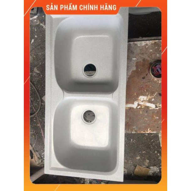 (FreeShip) chậu rửa chén đá nhân tạo 2 hộc đều, bảo hành 36 tháng