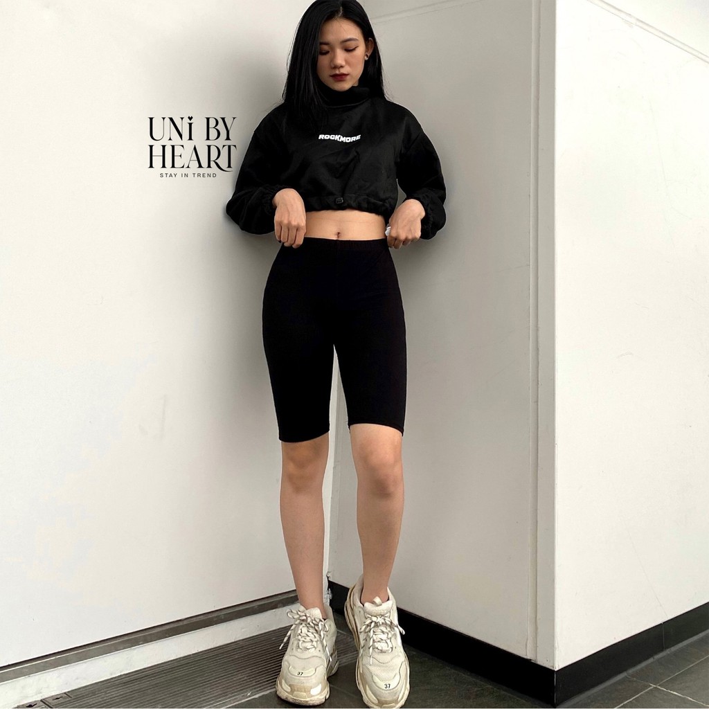 Quần legging đùi lửng thái cạp cao biker short lưng thun siêu mịn, co dãn 4 chiều QLG001 - Uni By Heart | BigBuy360 - bigbuy360.vn