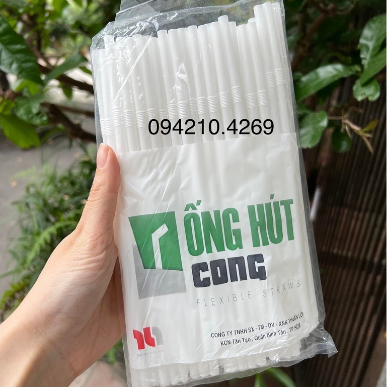 Ống Hút Cà phê Bẻ Cong Đen F6 gói 80 cái-  ống hút Cafe bẻ cong 360 độ