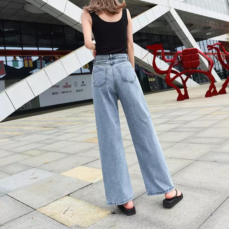 Quần jean bò ống rộng suông xuông nữ hàng Quảng Châu phong cách Hàn Quốc sành điệu style năm 2022 SKShop22 | BigBuy360 - bigbuy360.vn