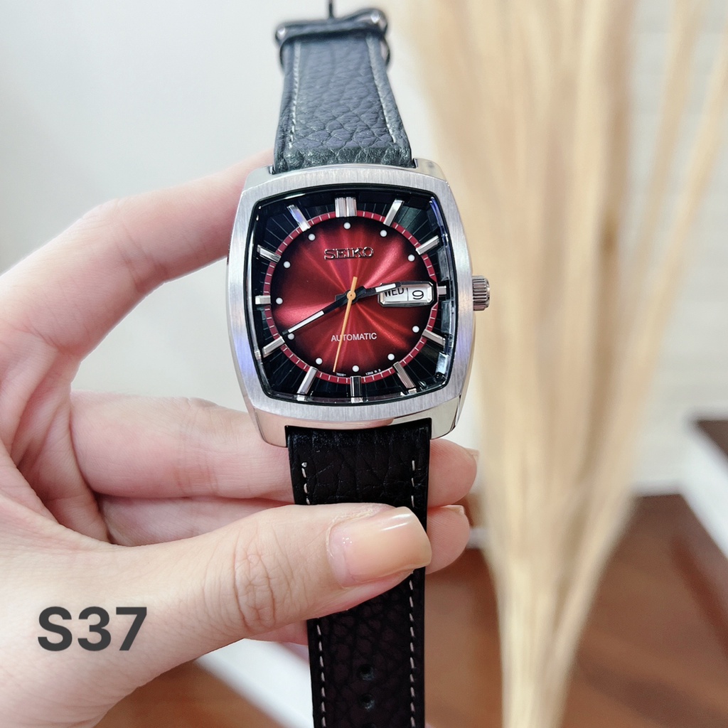 Đồng hồ nam seiko recraft automatic mặt vuông- dây da - size 40mm