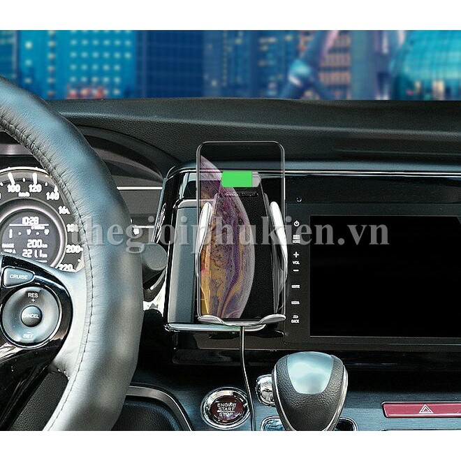 Giá đỡ, kẹp, sạc điện thoại không dây tự động đóng mở trên  ô tô S5( hàng cao cấp) -ABF Auto