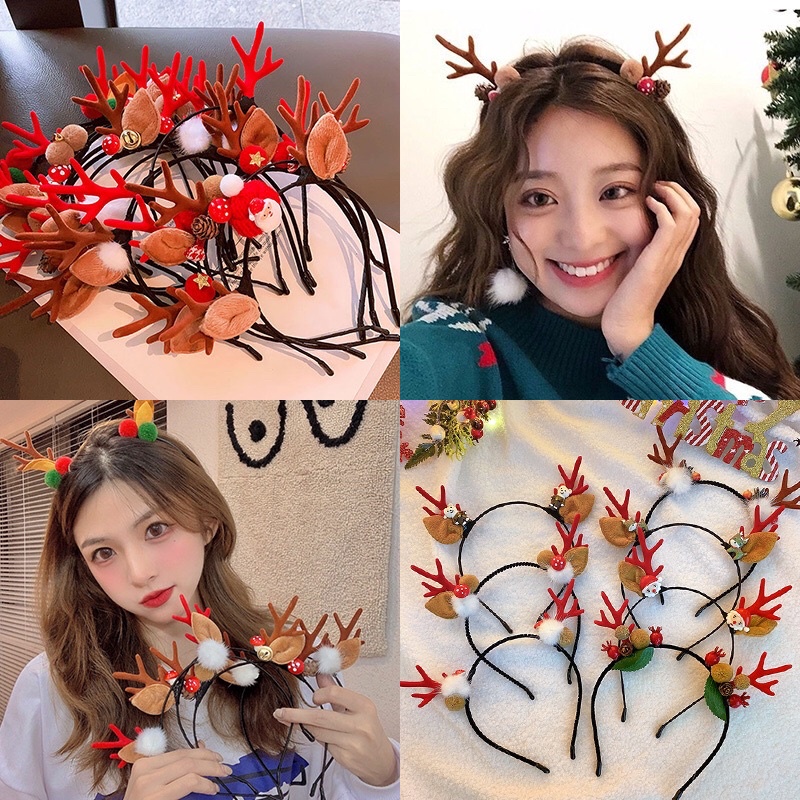 Bờm cài tóc tuần lộc Noel mừng Giáng Sinh về , mẫu xinh siêu kute babe😄