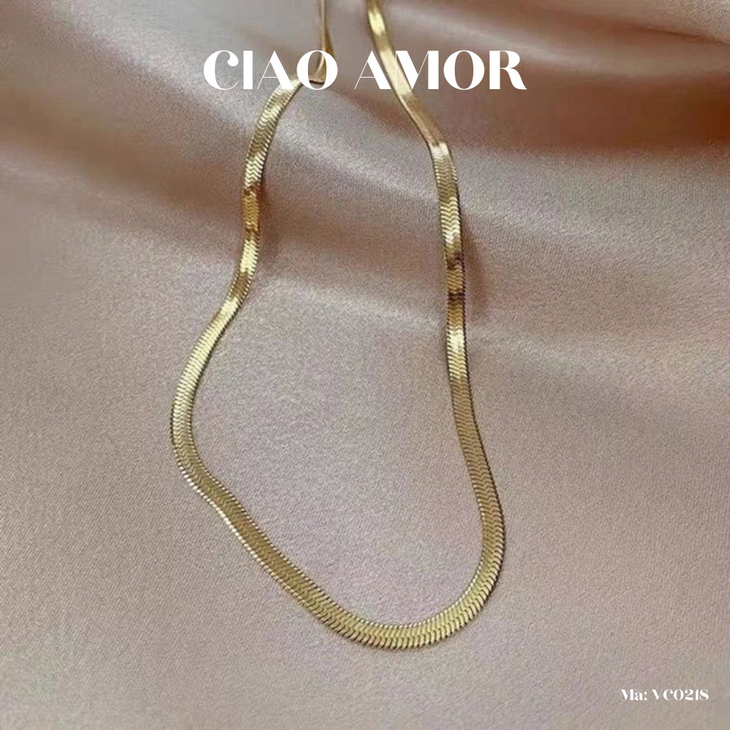 Dây chuyền nữ, vòng cổ titan lép đơn giản Trang sức Ciao Amor - VC0218