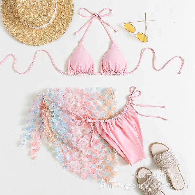 Bộ bikini Ba Mảnh Họa Tiết Hoa Phong Cách Âu Mỹ Quyến Rũ Cho Nữ