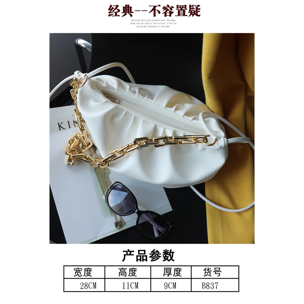 Túi kẹp nách nữ cá tính,Túi xách nữ cao cấp phối dây xích loại 1 Chip Xinh Boutique KN08 | BigBuy360 - bigbuy360.vn