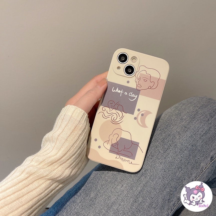 Ốp Điện Thoại Cho OPPO A58 A57 A78 A17 A17K A16 A15 A95 A38 A76 A74 A3s A5s A55 A54 A53 A33 A77s A32 A7 A9 A98 A96 A94 A92 A12 Reno 8T 7Z 6Z 5Z Simple Sun Moon Phone Case Silicon Straight Edge Shockproof Soft Cover
