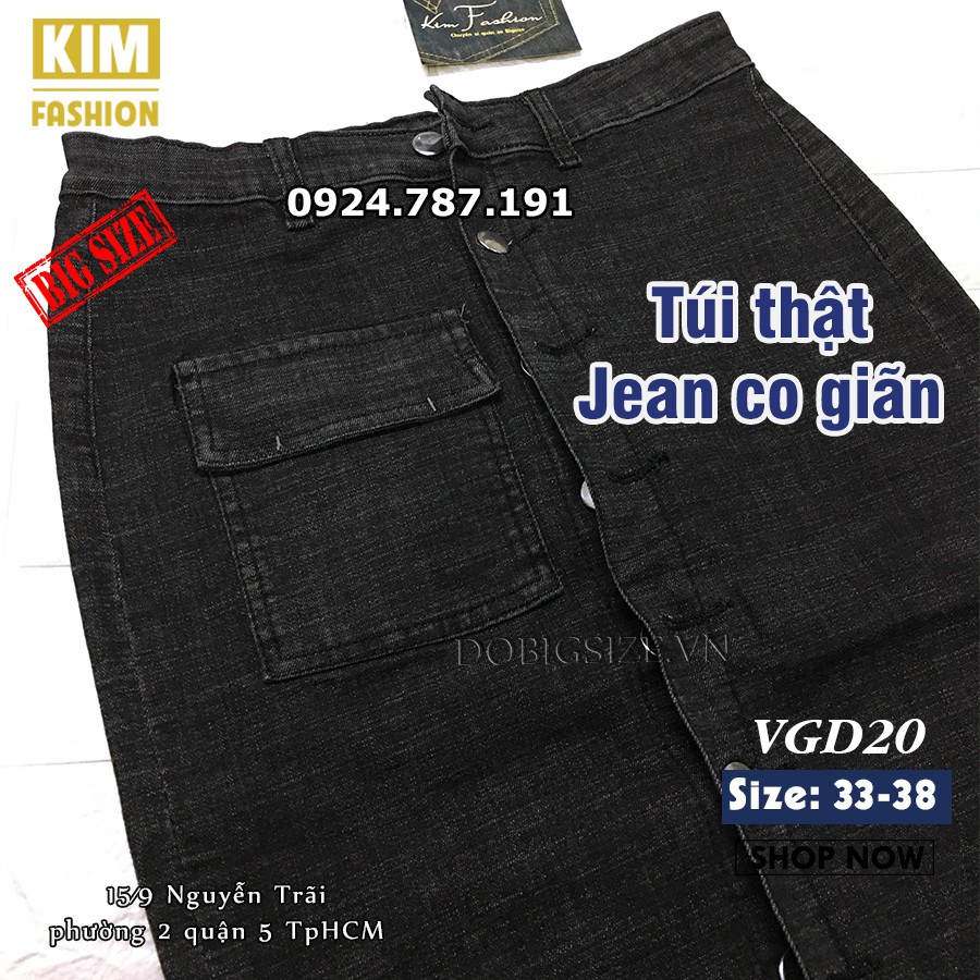 Chân Váy Jean Bút Chì Bigsize Co Giãn VGD20 size 33-38 | BigBuy360 - bigbuy360.vn