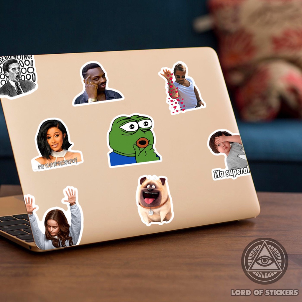 Set 50 Hình Dán Meme Sticker Vui Nhộn Hài Hước Chống Thấm Nước Trang Trí Mũ Bảo Hiểm, Điện Thoại, Ván Trượt, Laptop, Sổ