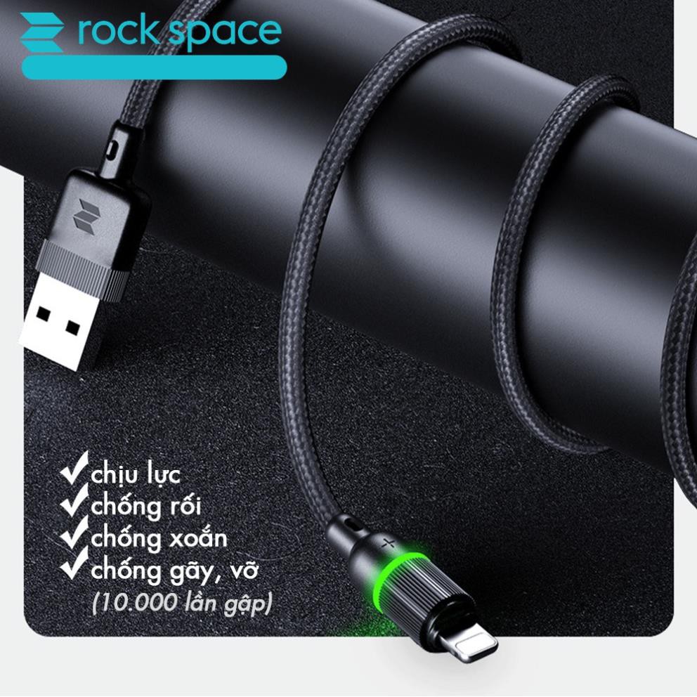 Dây cáp sạc nhanh 2.4A tự ngắt Lightning hiệu ROCK R10 data tốc độ cao 480 Mbps cho iPhone / iPad - Hàng chính hãng