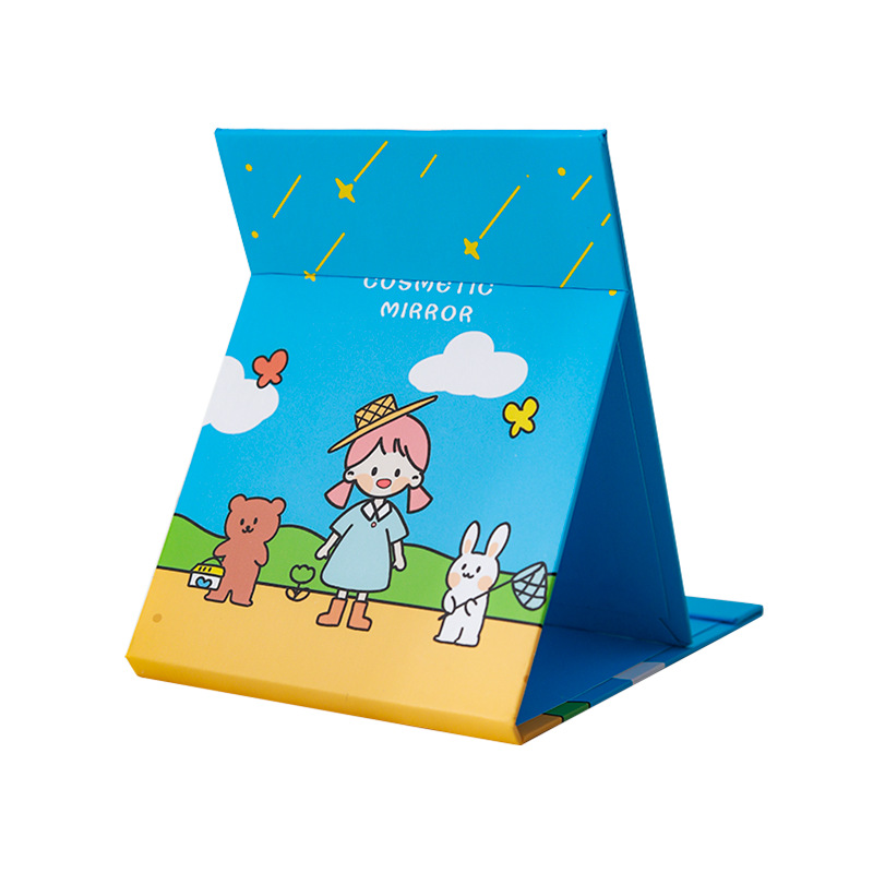 Gương Trang Điểm Để Bàn Gấp Gọn Họa Tiết Hoạt Hình Dễ Thương