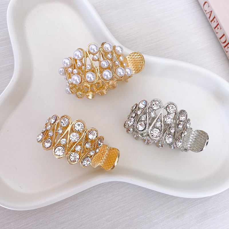 Kẹp Tóc Đuôi Ngựa Đính Đá Phong Cách Hàn Quốc