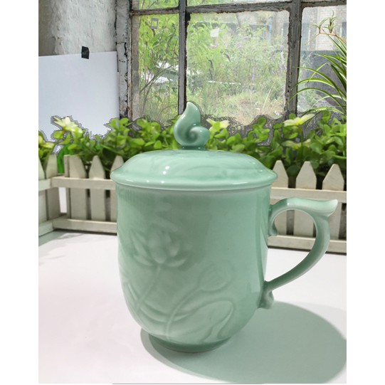 [GIÁ RẺ NHẤT] Ly sứ sen xanh Minh Long cao cấp