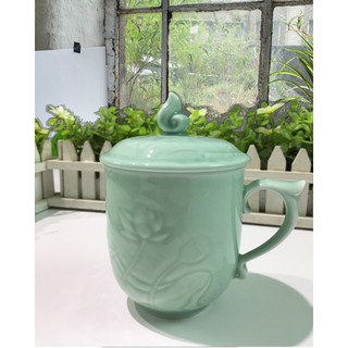 [GIÁ RẺ NHẤT] Ly sứ sen xanh Minh Long cao cấp