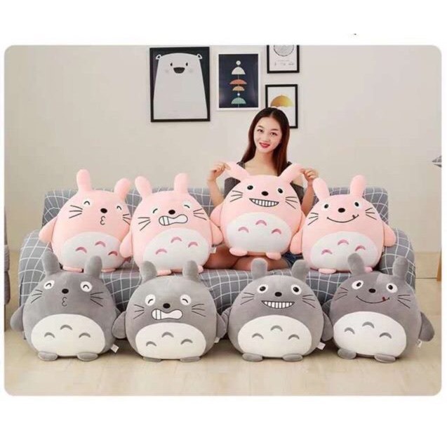 Bộ chăn gối văn phòng đa năng 3in1 hình totoro biểu cảm