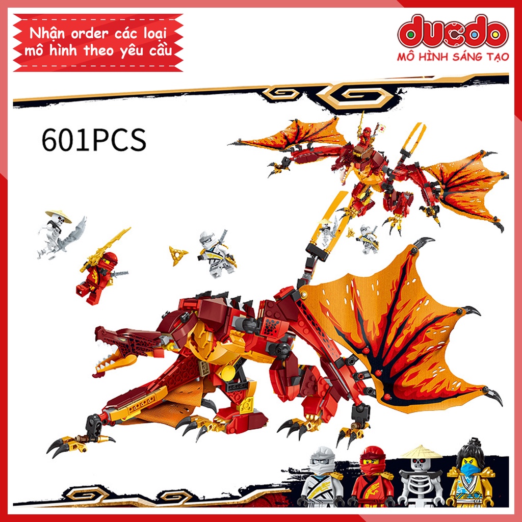ZM 90018 Lắp ghép Ninjago Rồng phun lửa của KAI - Đồ chơi Xếp hình Mô hình Ninja 71753 Legacy Fire Dragon Attack