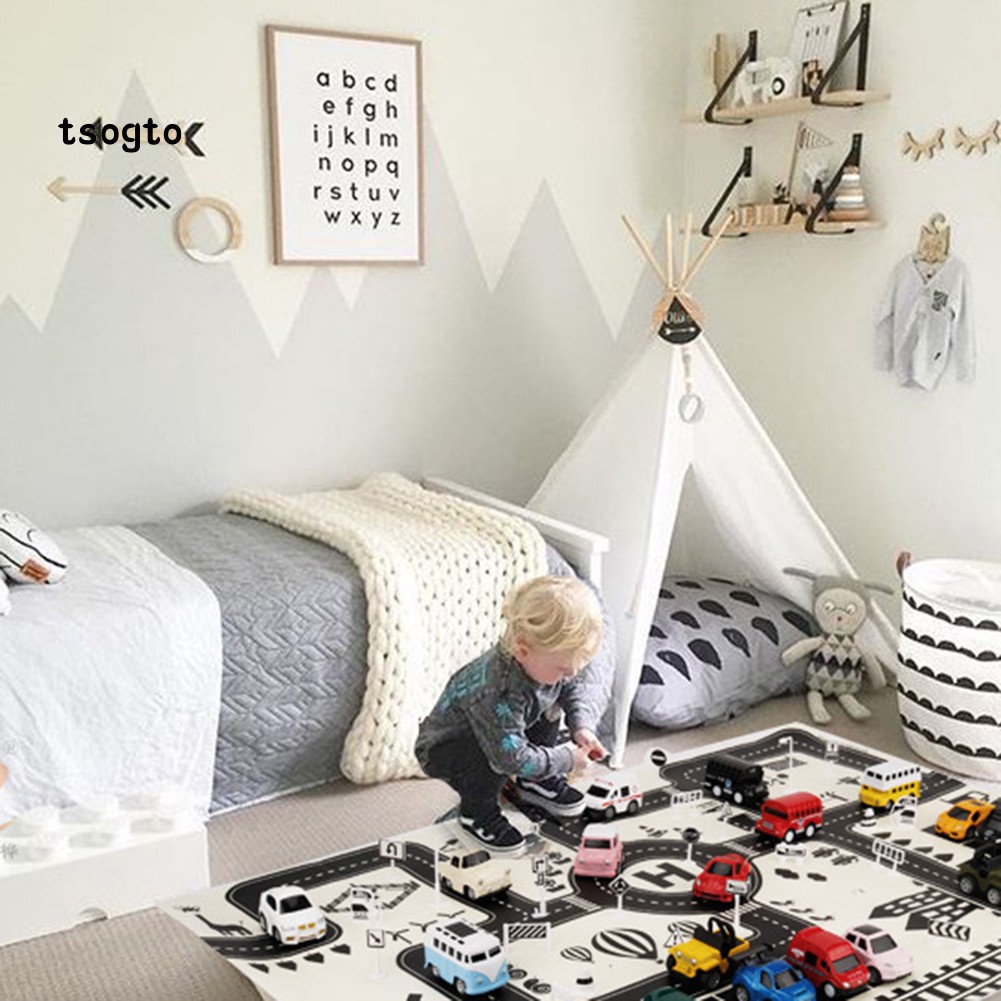 Thảm / đồ chơi hình biển báo giao thông Tsogto thú vị cho bé kích thước 83X59Cm