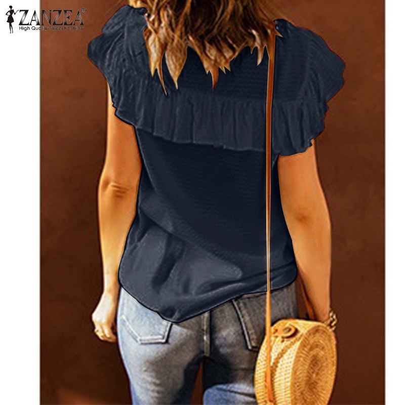 Áo ZANZEA không tay phối ren phong cách vintage thời trang dành cho nữ