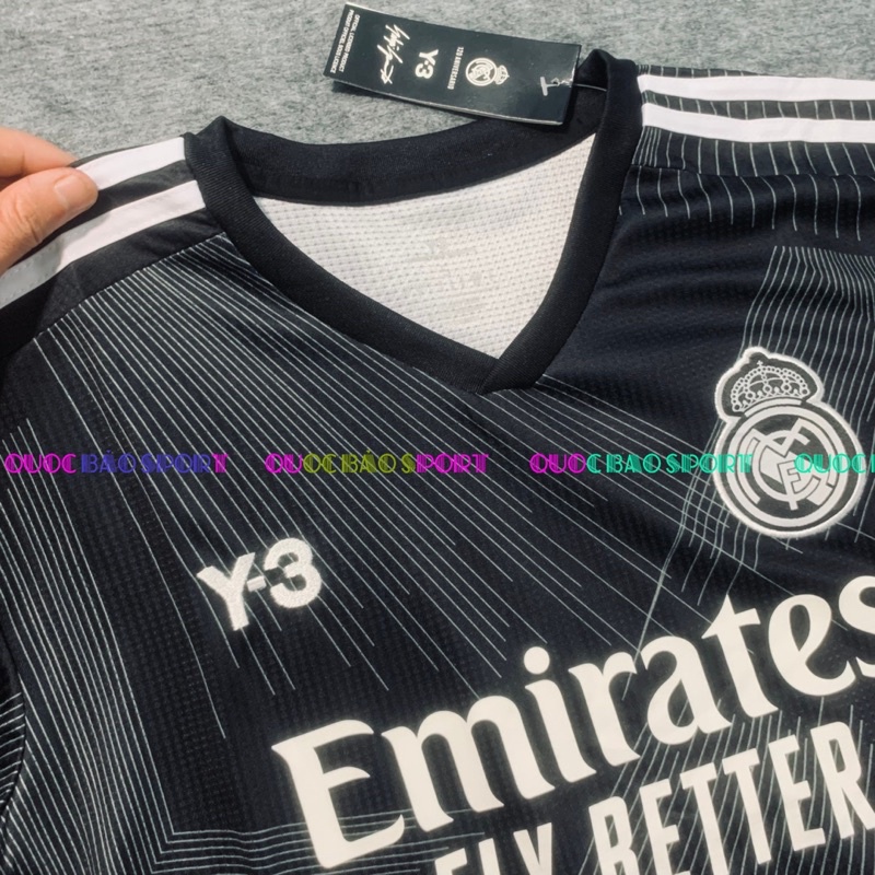 Bộ áo bóng đá Real Marid Y-3 Đen mùa 2022-2023
