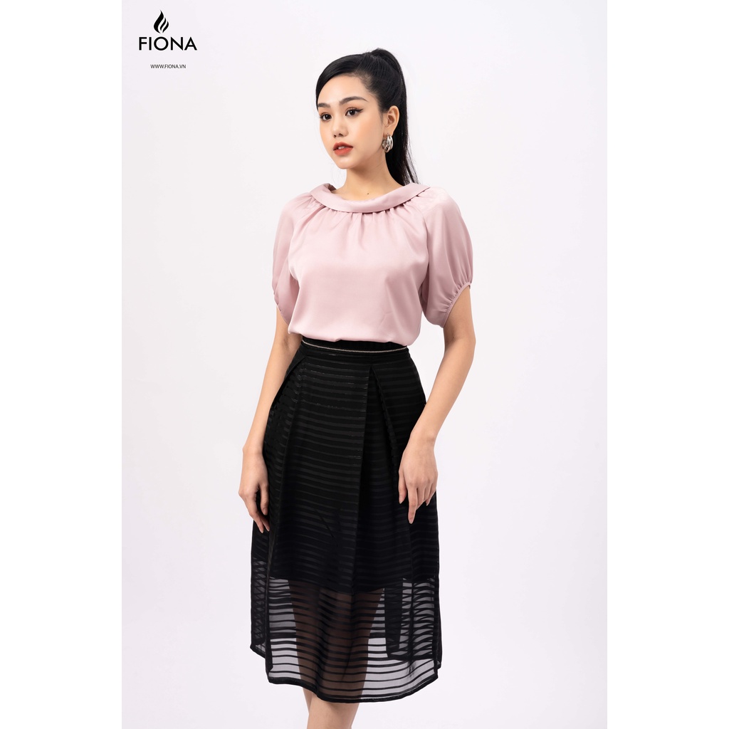 Chân váy nữ dáng dài, khóa sườn, phối Chifon FIONA F250735